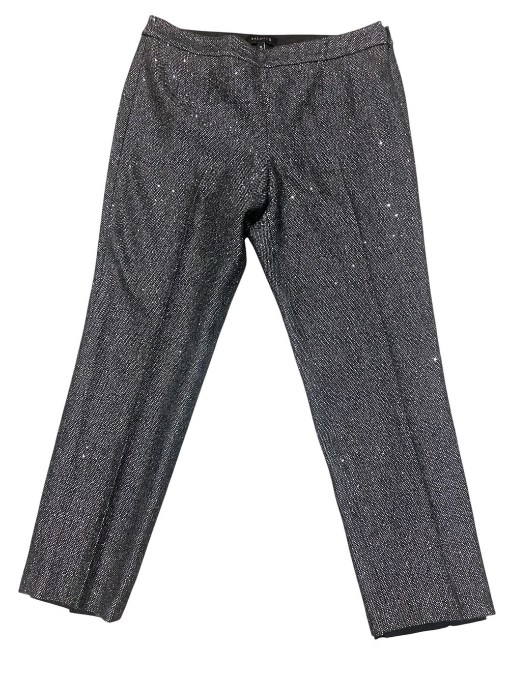 Talbots Wool Tweed Sequin Sparkle Dress Pants Gray Lined Trousers Size 10 Party